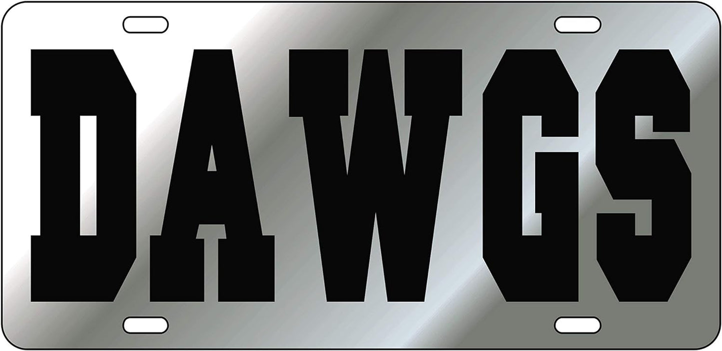 Georgia Bulldogs DAWGS in Black Laser License Plate