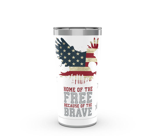 Home of the Free Because of the Brave Stainless Steel With Slider Lid