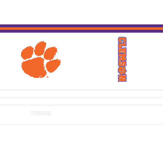 Clemson Tigers - Arctic - Stainless Steel Tumbler with Slider Lid