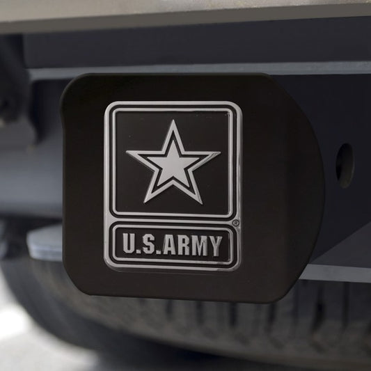 U.S. Army Chrome Emblem on Black Hitch