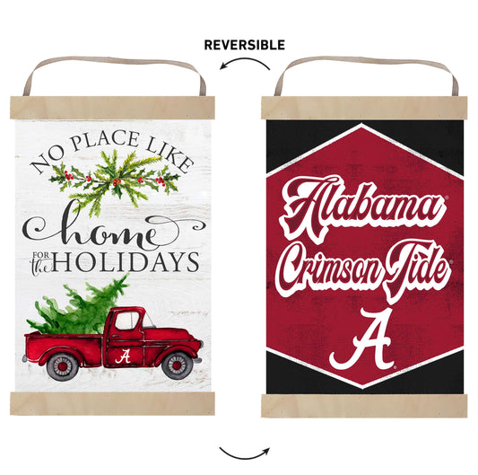 Reversible Banner Sign Home for Christmas - Alabama