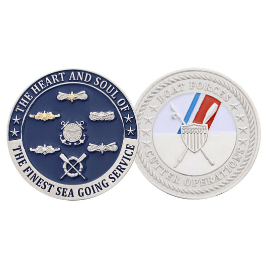 USCG Boat Force Cutter Silver Challenge Coin