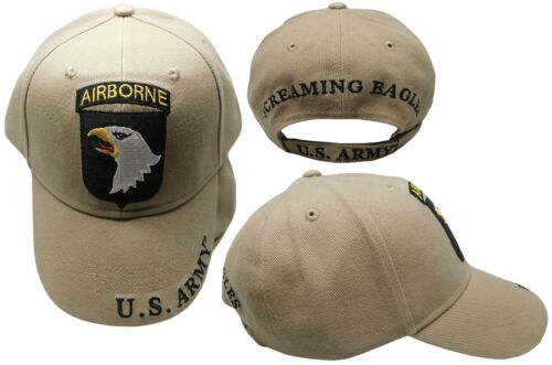 U.S. Army 101st Airborne Screaming Eagles Khaki Adjustable Embroidered Hat Cap