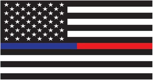 American Flag Thin Blue & Thin Red Line Decal