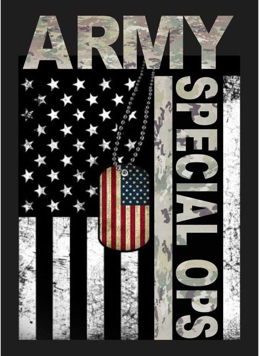United States Army Special Ops Flag with Dog Tags Sticker