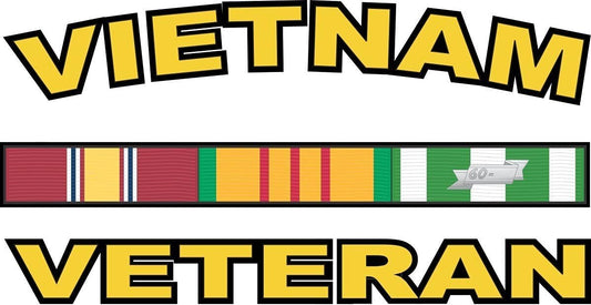 Vietnam Veteran w/Campaign Ribbons Decal