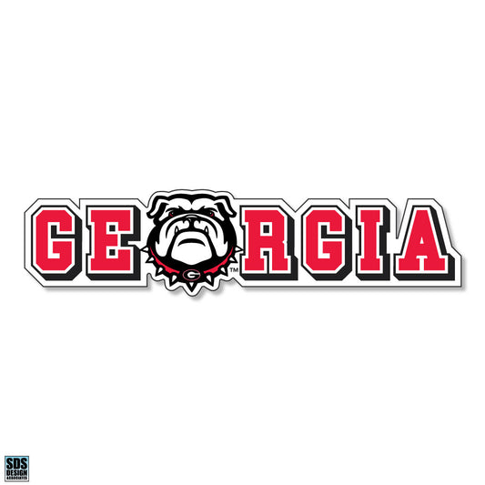 Georgia Bulldogs Block w/New Logo Bulldog Head 10" Decal