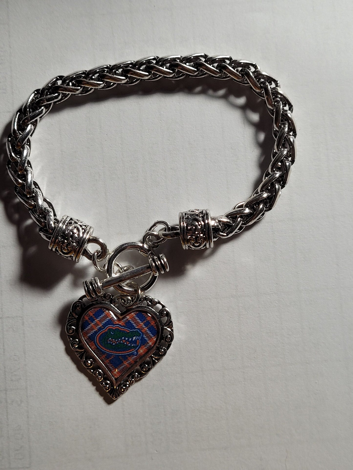 Florida Gators Heart/Plaid Bracelet