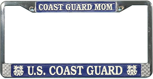 US Coast Guard Mom Chrome License Plate Frame