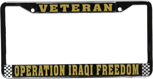 Operation Iraqi Freedom Veteran Chrome License Plate Frame