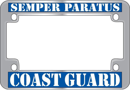 U.S. Coast Guard Semper Paratus Chrome Motorcycle License Plate