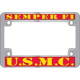 USMC Semper Fi Motorcycle Chrome License Plate Frame