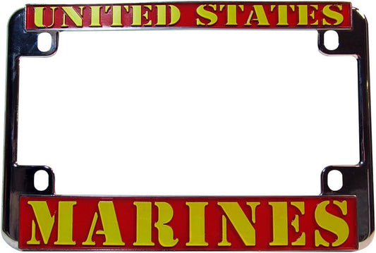 United States Marines Chrome Motorcycle License Plate Frame