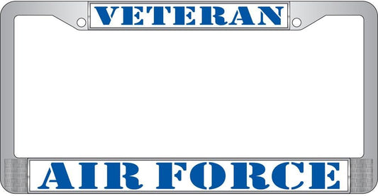US Air Force, Veteran, Chrome License Plate Frame