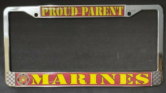 U.S. Marine Corps Proud Parent Chrome License Plate Frame