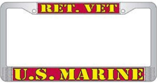 U.S. Marines Retired License Plate Frame, Chrome