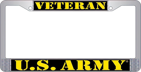 US Army Veteran License Plate Frame, Chrome