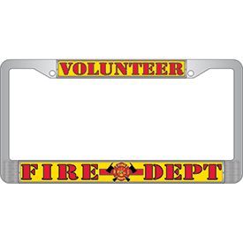 Volunteer Firefighter Chrome License Plate Frame