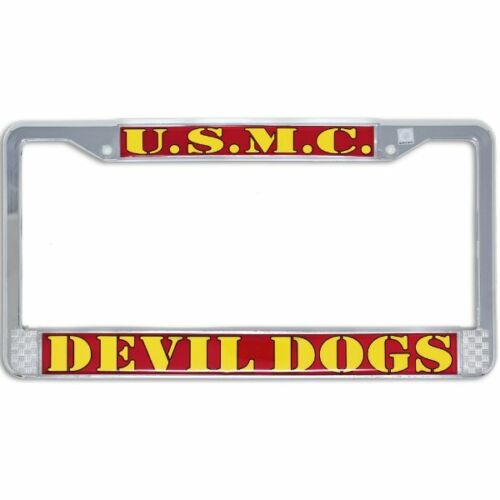 U.S.M.C. Devil Dogs Chrome License Plate Frame