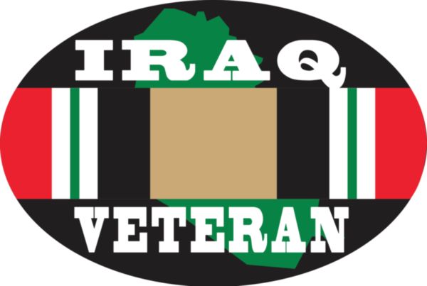 Iraq Veteran Oval Car Magnet
