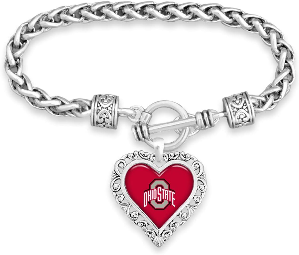 Ohio State University Bracelet - Lace Trim Heart