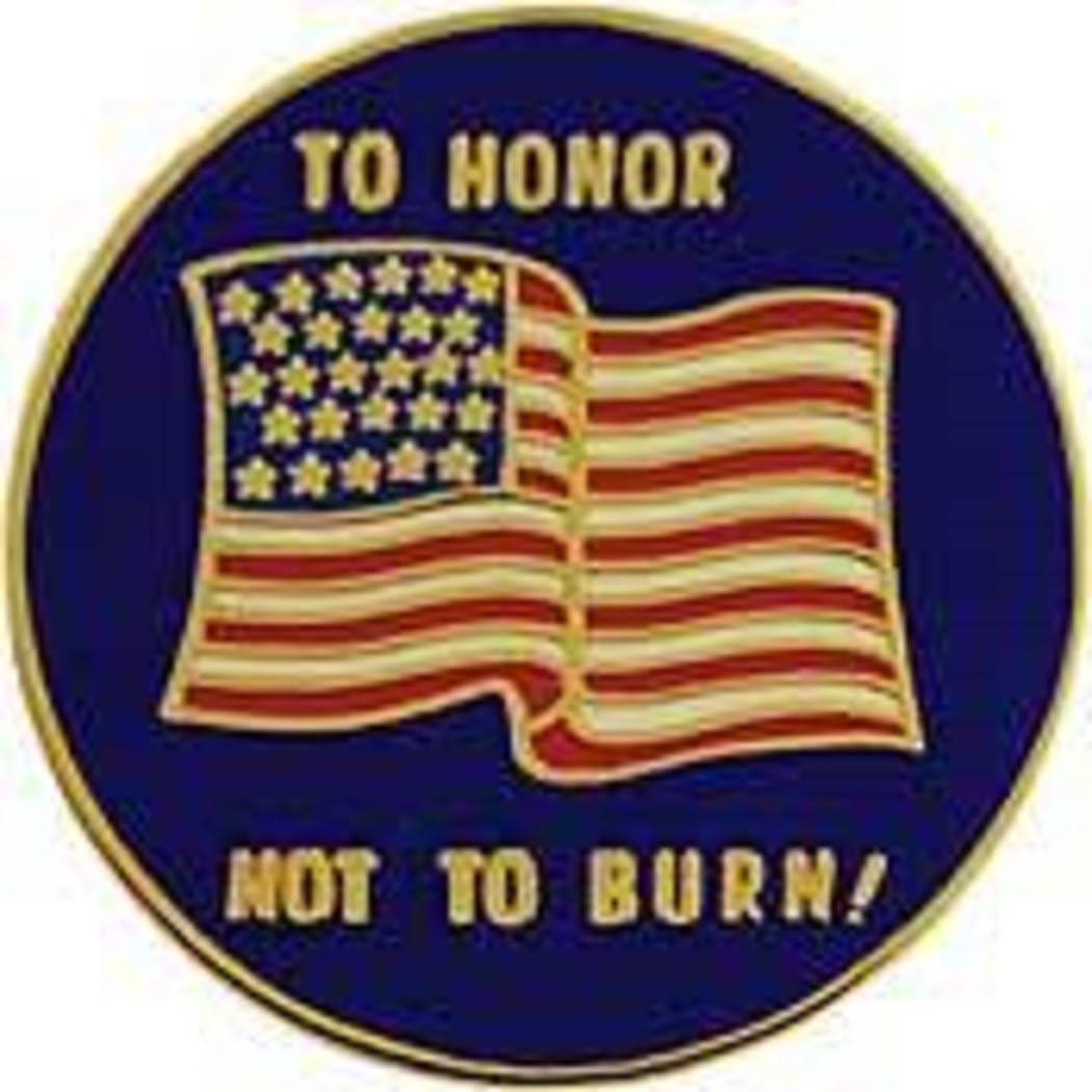 PIN-USA, Flag, to Honor NOT to Burn (1'')