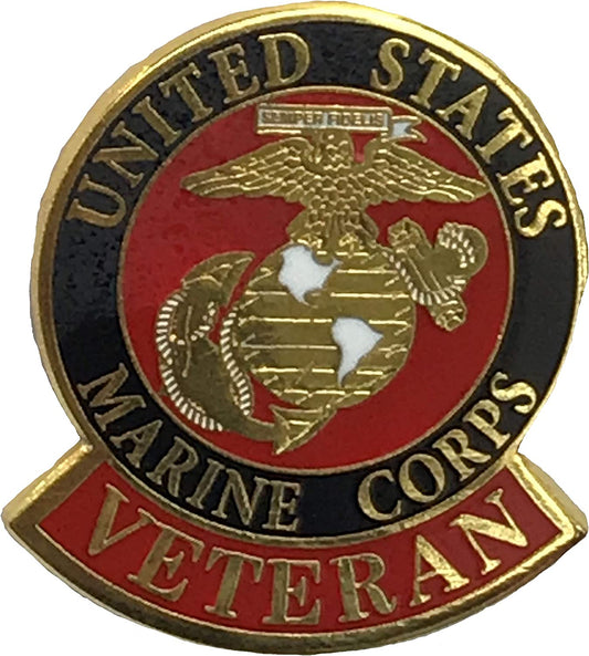 United States Marine Veteran Logo Emblem Lapel Pin