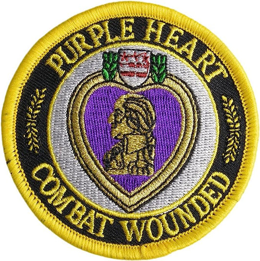 Patch - Purple Heart - Combat Wounded - 3-1/16"