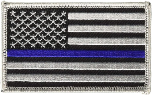 Patch-POLICE ,Blue LINE,USA (3.25'') - Hook and Closure