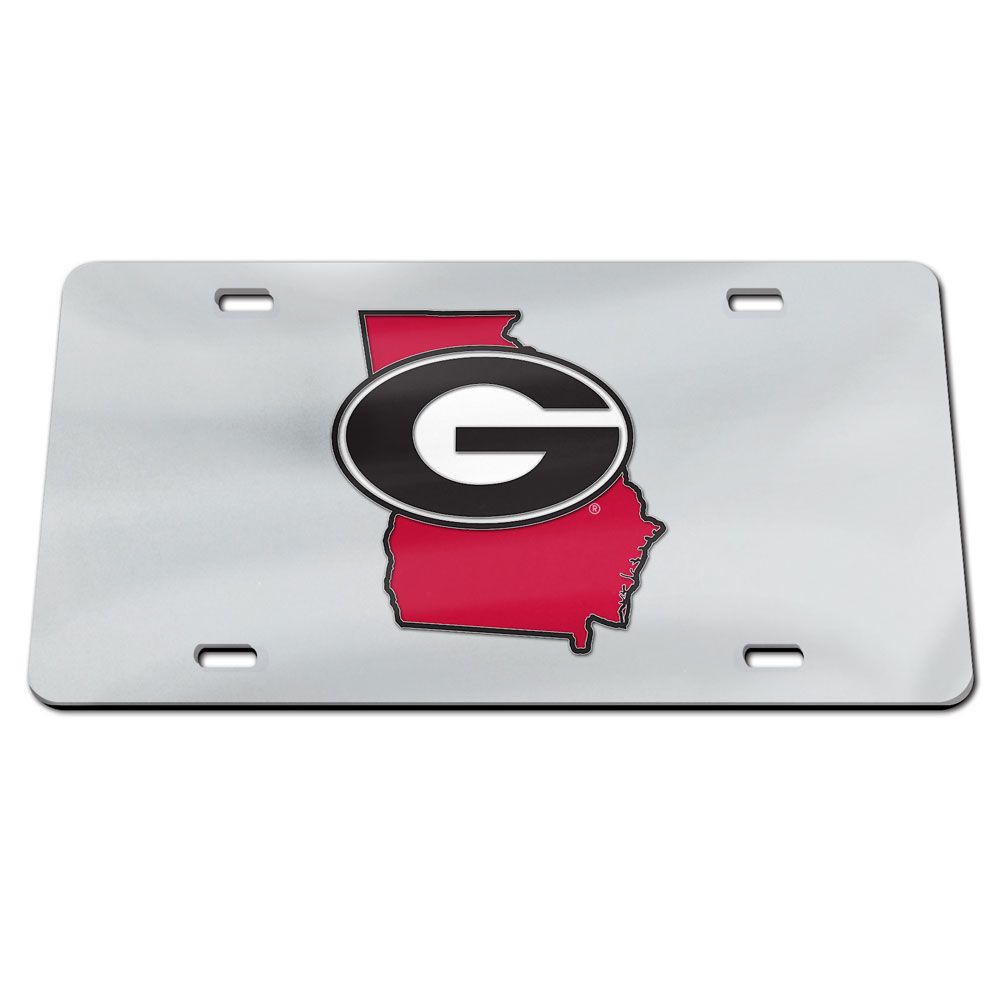 Georgia Bulldogs Acrylic State Shape License Plate