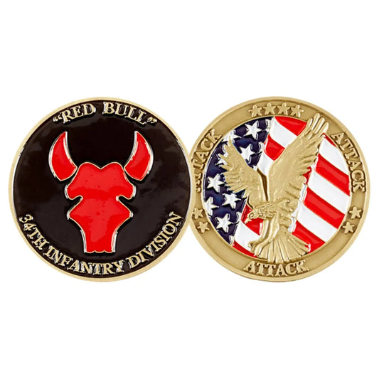 34th Infantry Division - Red Bull - Challenge Coin