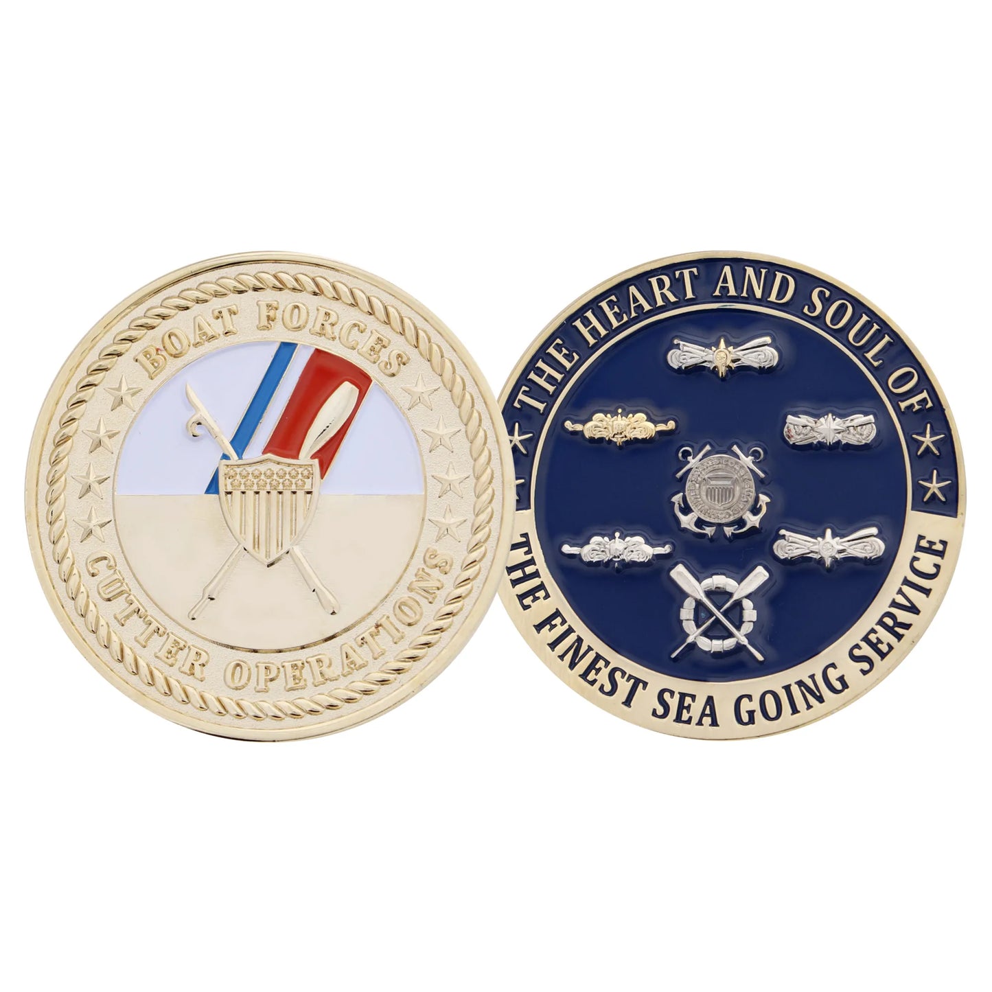 Coast Guard Boat Force Cutter Gold Challenge Coin
