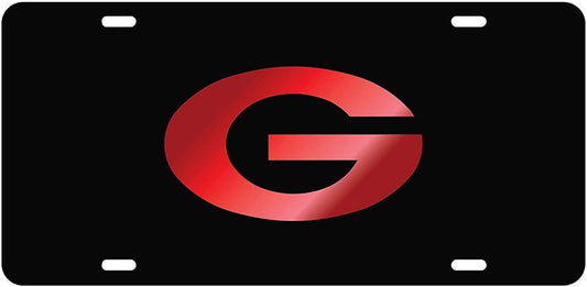 University of Georgia Red/Black G Laser License Plate