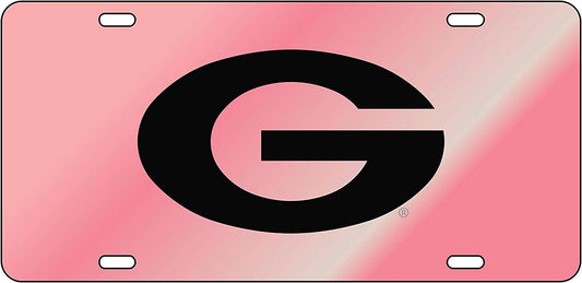 University of Georgia License Plate - Pink Mirror w/ Black G