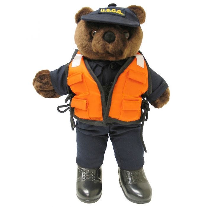 Mini Bear Coast Guard Life Vest 10 Inch Plush