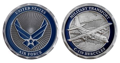 USAF C-130 Military Transport Coin
