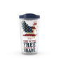 Home of the Free Because of the Brave Wrap With Travel Lid