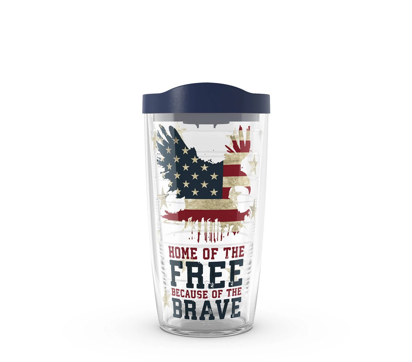 Home of the Free Because of the Brave Wrap With Travel Lid