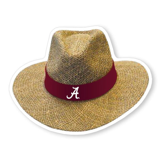 Alabama Straw Hat 3 Inch Decal