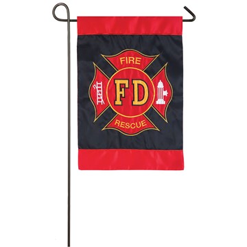Fire Applique Garden Flag