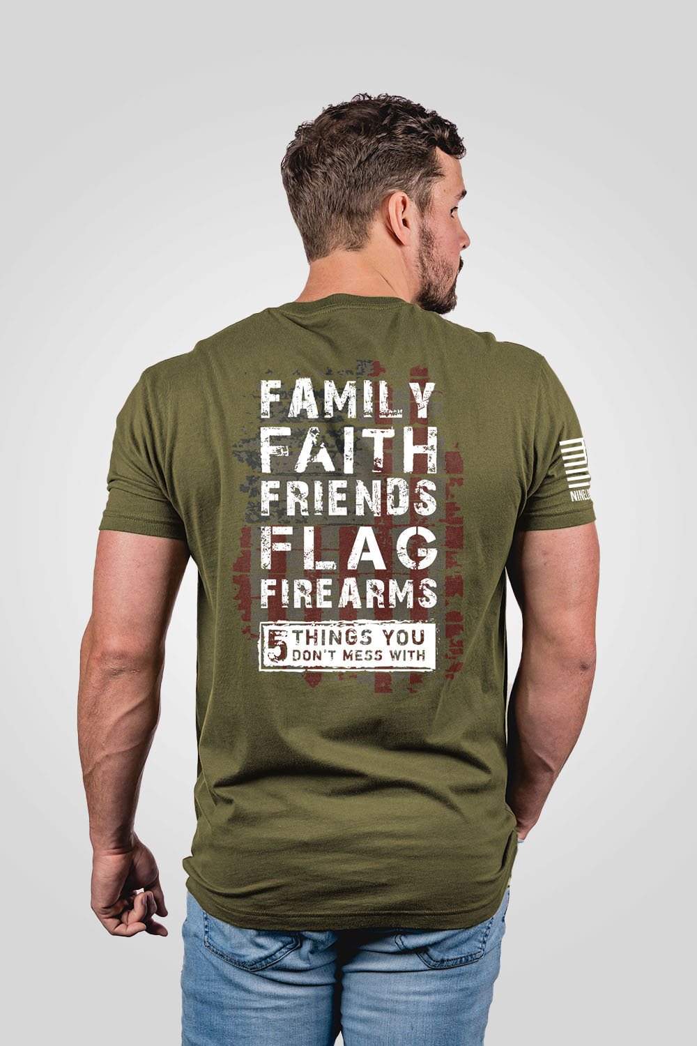 5 Things Military Green M Shirt
