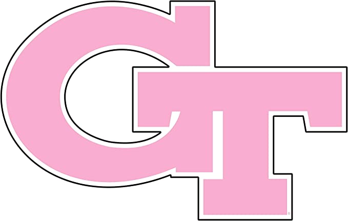 Georgia Tech 3 Inch GT Pink Decal