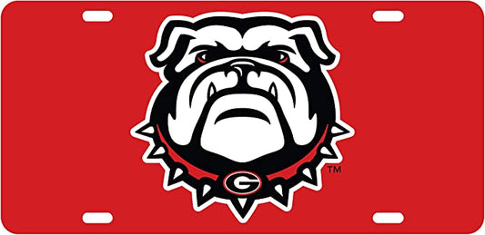 Georgia New Bulldog Head Logo Red License Plate