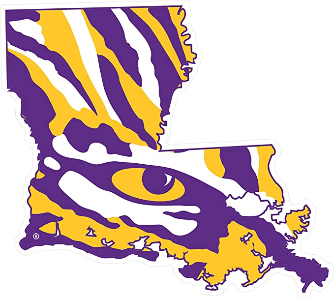 LSU Tiger Eye w/State Outline 4 Inch Decal
