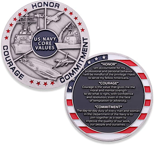 US Navy Core Values Coin