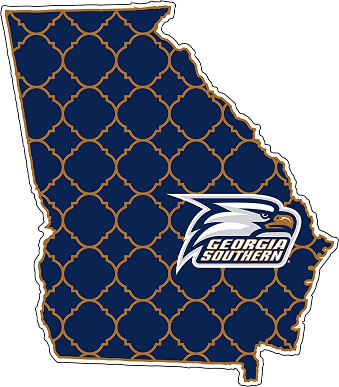 Georgia Southern State Outline 4 Inch Decal