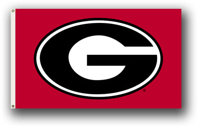 Georgia Bulldogs "G" Red Background 3x5 Flag