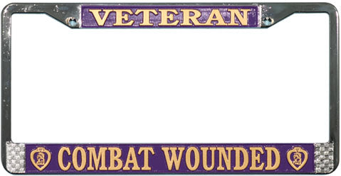 Combat Wounded License Plate Frame