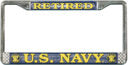 Navy Retired License Plate Frame