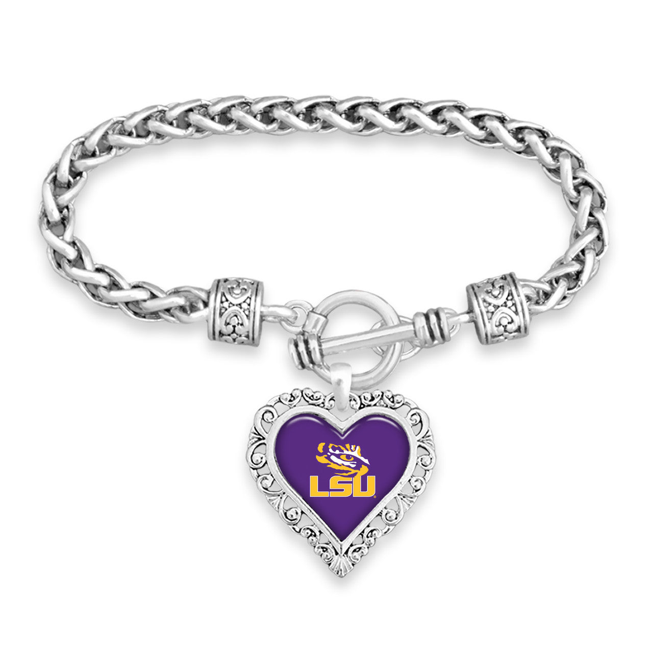LSU Tigers Bracelet - Lace Trim